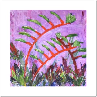 Rustic Flora Series - Rustic Kangaroo Paw Posters and Art